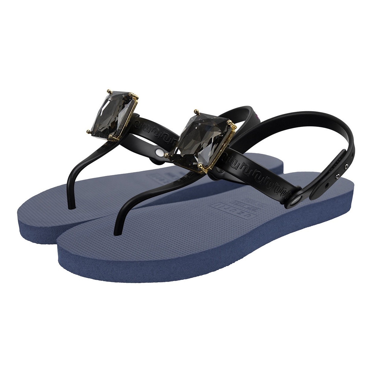 UZURII, Sandale cu bareta separatoare si strasuri, Bleumarin, 35-36