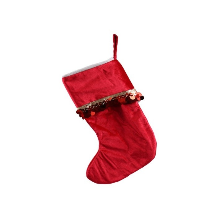 Cizmulita decorativa Craciun Antbro® de culoare rosie, 50cm