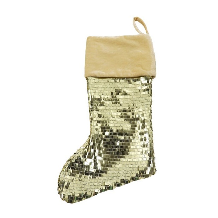 Cizmulita decorativa Craciun Antbro® de culoare aurie, 50 cm