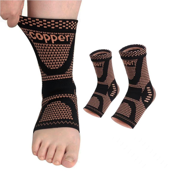2db-os bokakompressziós zokni készlet rézszállal, unisex, lábfájdalomcsillapító-XL