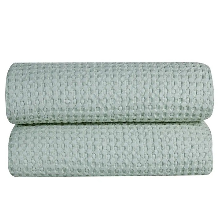 Lenjerie de pat Kentia Pike Mone, 170x250cm, 100% bumbac, verde, 300gr/m2