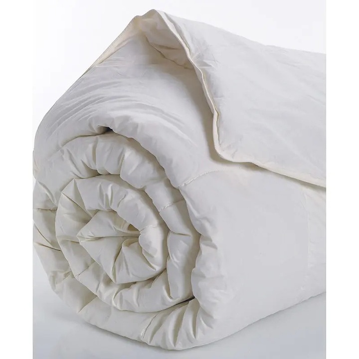 Олекотена завивка King Size, PALAMAIKI, 240x260см, 100% памучен перкал, пълнеж 100% нановлакна, бял