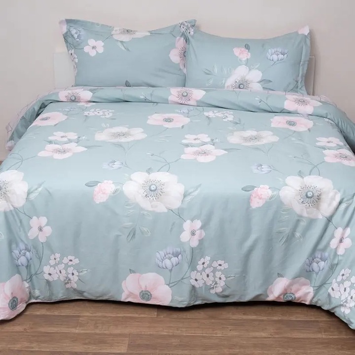 Set paplomatotheke Yperdiple Anna Riska 220x240, 100% bumbac satinat, 200 fire, multicolor