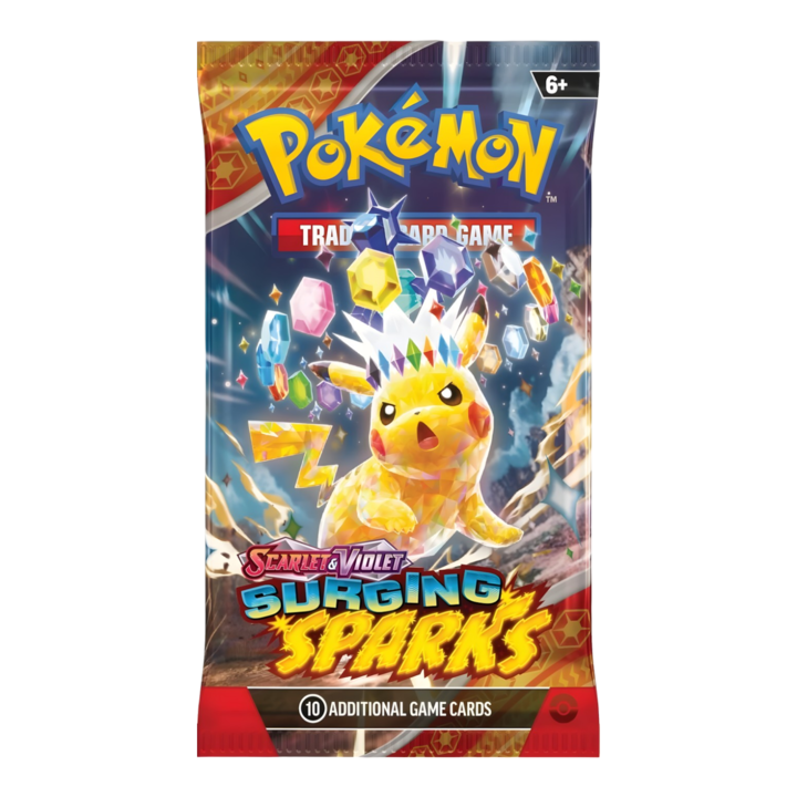 10 db kártyakészlet Eredeti Pokemon TCG: SV 08 Scarlet & Violet - Surging Sparks