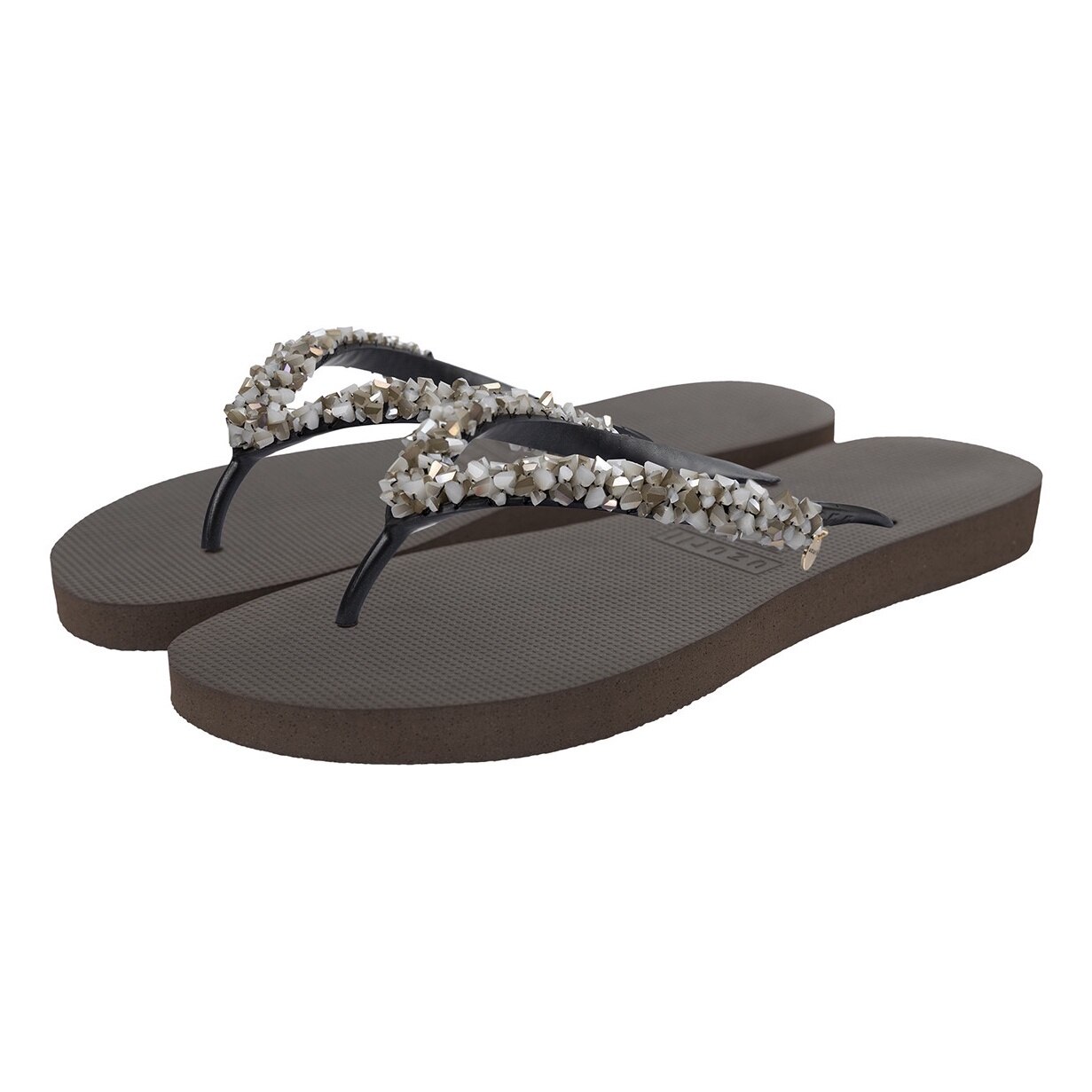 Uzurii, Papuci flip-flop cu cristale, Maro Ocru, 39-40 - eMAG.ro