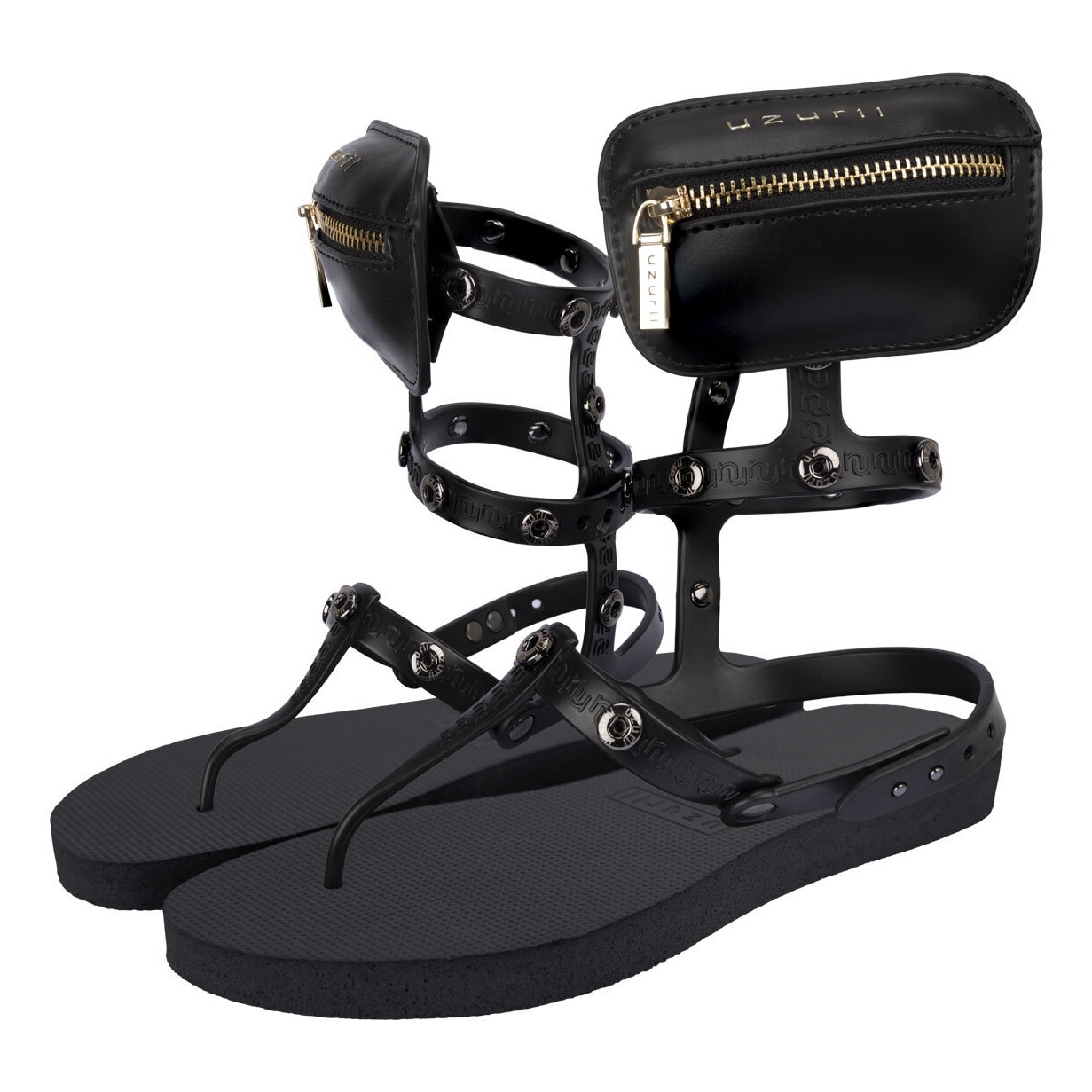 UZURII, Sandale gladiator cu bareta separatoare Mystique, Negru, 41-42