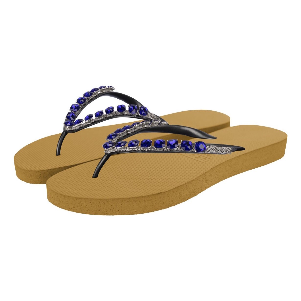 Uzurii, Papuci flip-flop cu cristale, Maro Ocru, 39-40 - eMAG.ro