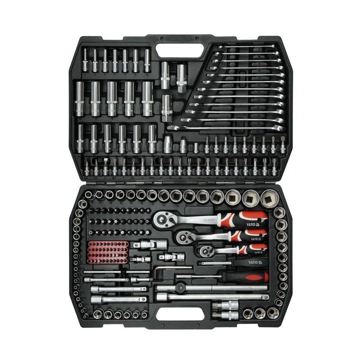 Trusa chei tubulare SCL-M mixta 4-32mm patrat 1/4"/patrat 1/2"/patrat 3/8" 216 piese Yato