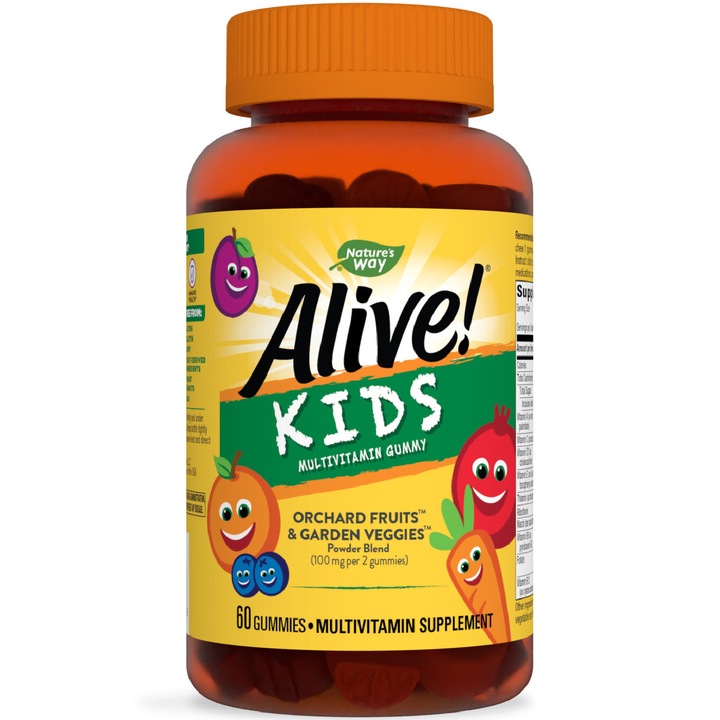 Alive! Kids Multivitamin Gummy, Nature's Way, Secom, 60 jeleuri