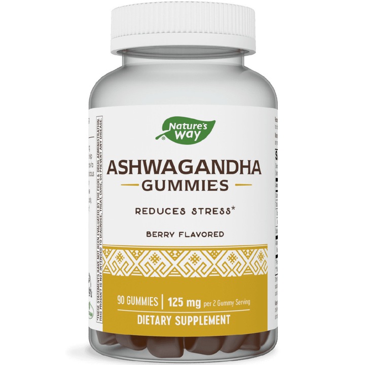 Ashwagandha Gummy 125mg, Nature's Way, secom, 90 jeleuri
