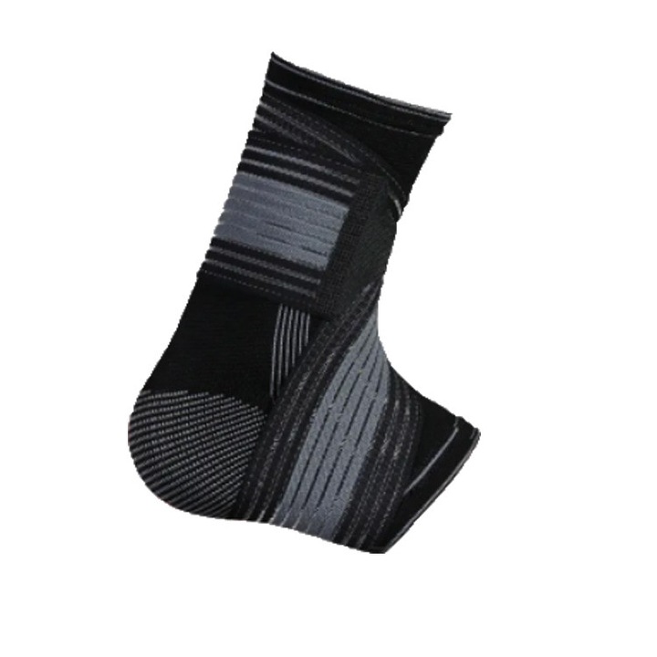 Glezniera pentru sport, bandaj elastic tip soseta, Basesailor@， Orteza, ofera protectie si sustinere compresiva, Negru
