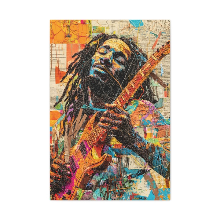 Tablou Canvas Premium, Cântec pentru Lume, Panza Bumbac 100% - 280g/m2, Sasiu Lemn Natural, Arta Contemporana, Modern, Abstract, Culori Vibrante, Decor Living, Camera de Zi, Sufragerie, Dormitor, Hol, Birou, 30 x 45 CM