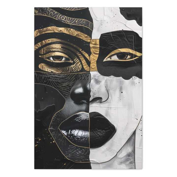 Tablou Canvas Premium, Aura Duală, Panza Bumbac 100% - 280g/m2, Sasiu Lemn Natural, Arta Contemporana | Modern | Abstract, Culori Vibrante, Decor Living | Camera de Zi | Sufragerie | Dormitor | Hol | Birou, 50 x 70 CM