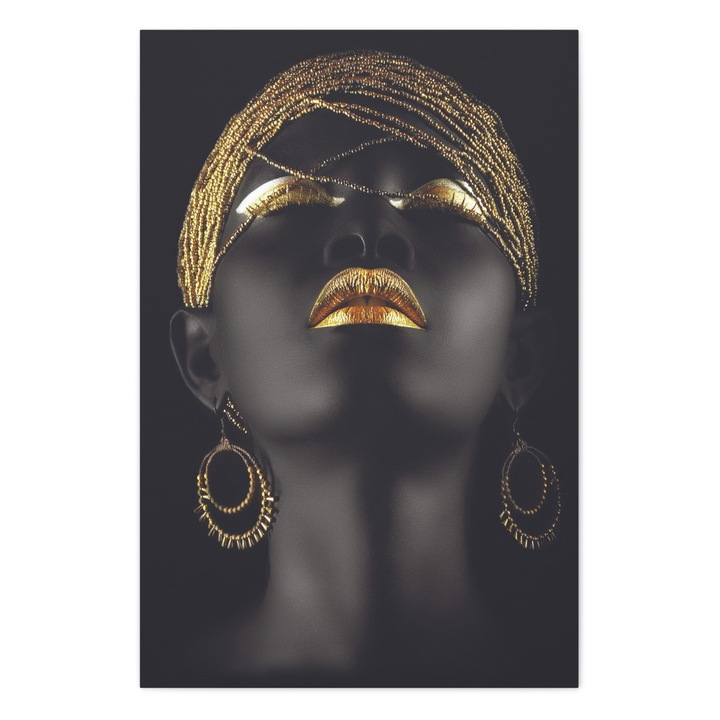 Tablou Canvas Premium, Chip de Zeiță, Panza Bumbac 100% - 280g/m2, Sasiu Lemn Natural, Arta Contemporana, Modern, Abstract, Culori Vibrante, Decor Living, Camera de Zi, Sufragerie, Dormitor, Hol, Birou, 50 x 70 CM