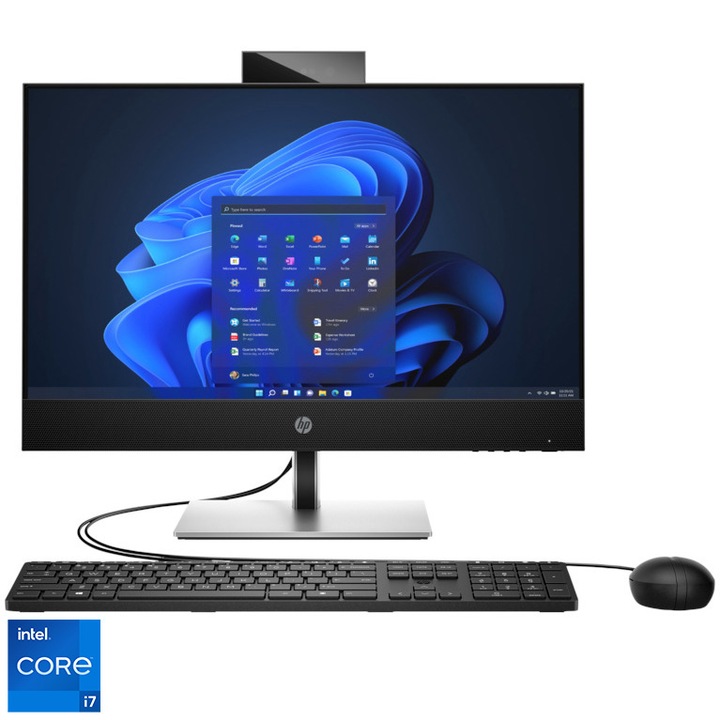 Настолен компютър All-in-One HP ProOne 440 G9, Intel® Core™ i7-14700T, 23.8", Full HD, IPS, 32GB DDR5, 512GB SSD, Intel® UHD Graphics 770, Windows 11 Pro, Black