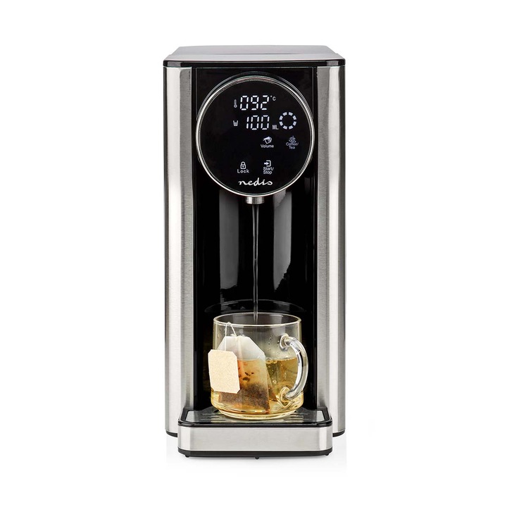 Fierbator electric HAEGER Digi-glass EK-DIG.028A, Putere 2200W, Capacitate 1.7 l, 7 trepte de temperatura, Ecran digital, Panou tactil, Negru