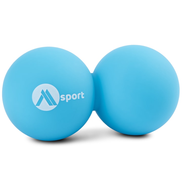 Minge dubla pentru masaj, duritate ridicata, reabilitare, diametru 63mm, Silicon, albastru deschis