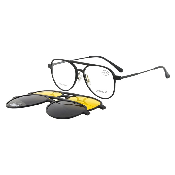 Rama ochelari clip-on barbati DEFRAME 8642 C2 - eMAG.ro