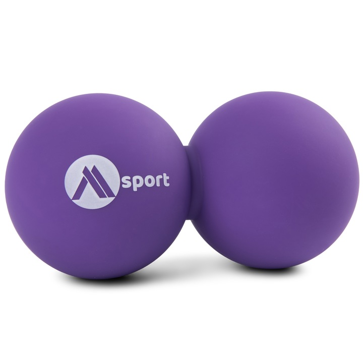 Minge dubla pentru masaj, duritate ridicata, reabilitare, diametru 63mm, Silicon, violet