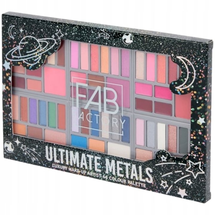 Грим палитра CARDSPLITTER Ultimate Metals, 66 цвята, сенки, червило, руж