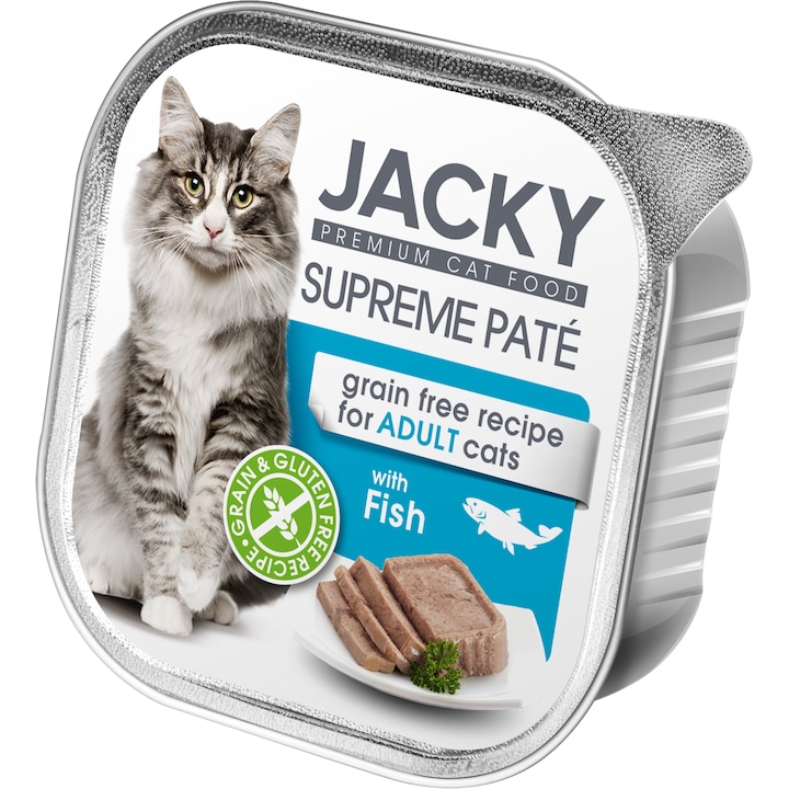Mancare Jacky Supreme Paté de peste pentru pisici, 100g