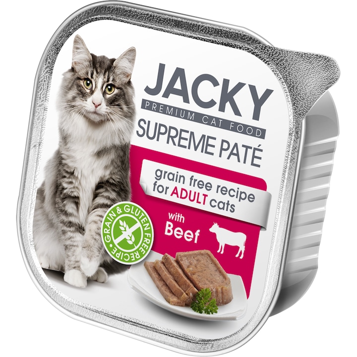 Mancare Jacky Supreme Paté de vita pentru pisici, 100g