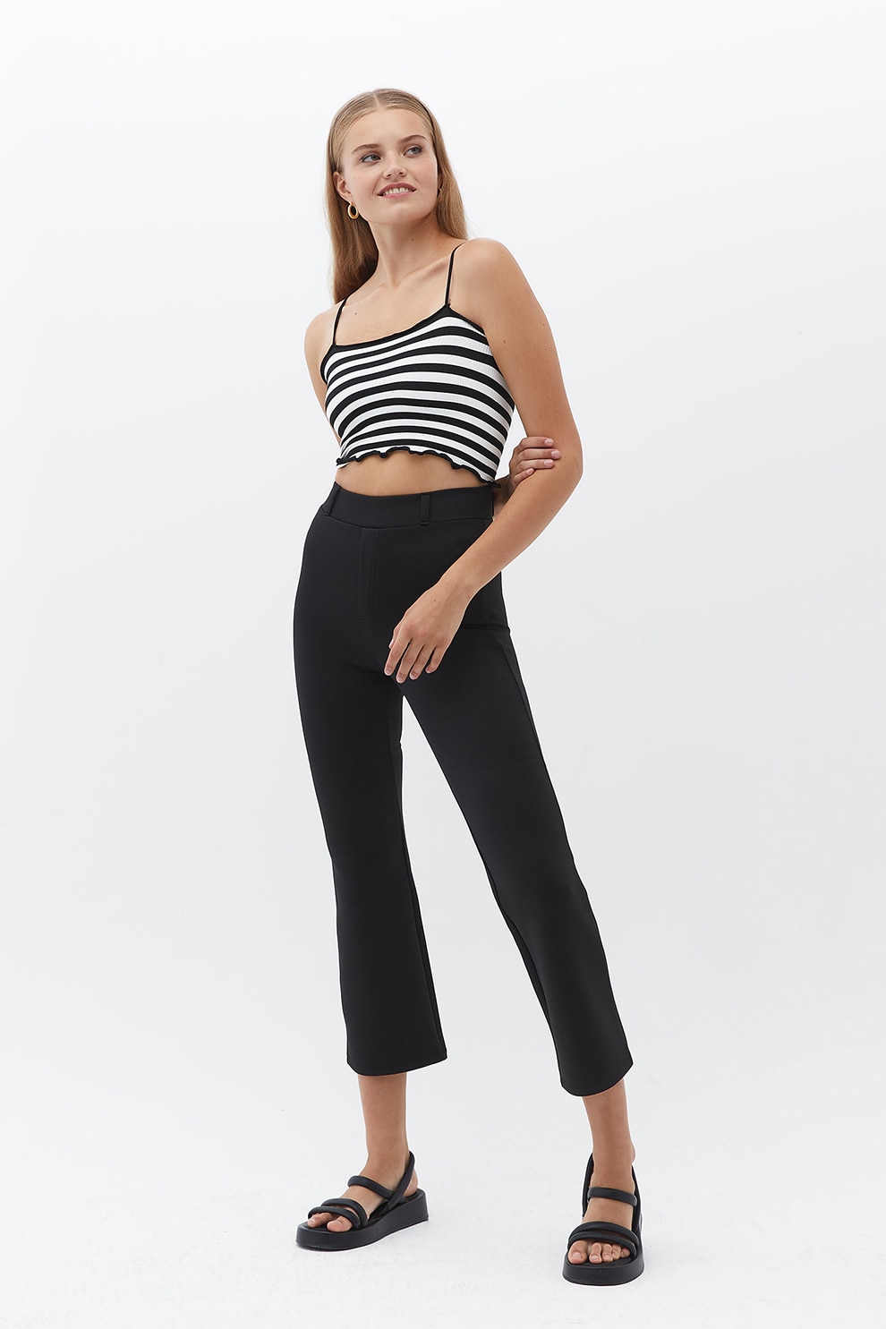 OXXO, Pantaloni capri regular-fit, Negru, S