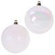 Set 12 globuri brad Craciun Antbro® albe stralucitoare si cu glitter, 5m