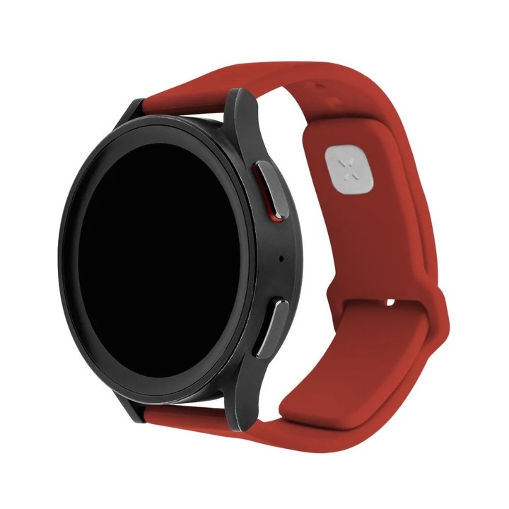 Szíj Samsung Galaxy Watch 4/5/Active 2, Huawei Watch GT 3 (42mm)/GT 3 Pro (43mm) készülékhez - Fix szilikon sportos szíjkészlet - piros