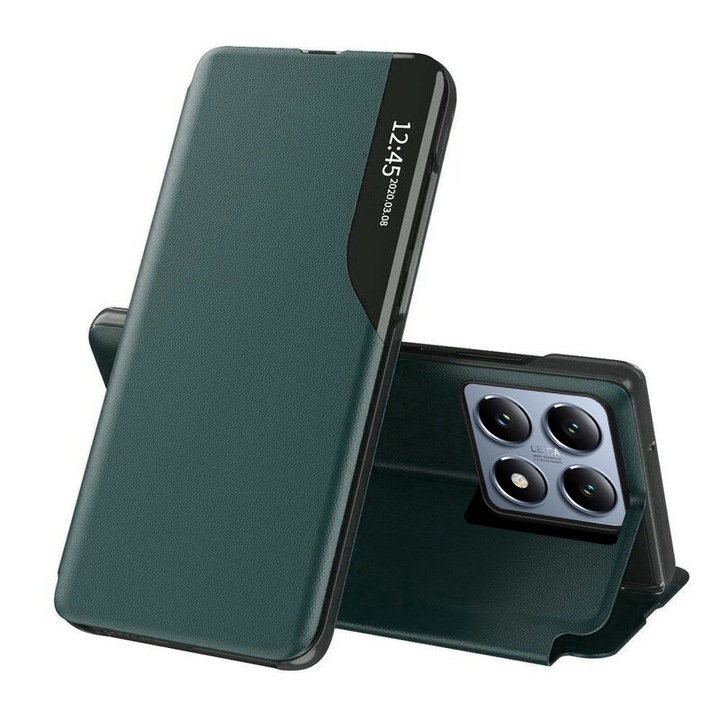 Калъф за Xiaomi 14T Pro, N73, Еко кожа, Тъмно зелен