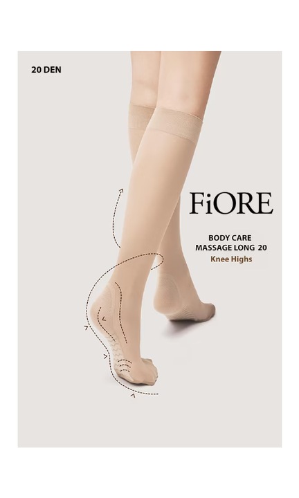 Sosete FIORE BodyCare Massage Socks Long 20 Den, Tan