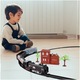 Направи си сам електрическа влакова верига "LikeSmart Rail King", 21 аксесоара, звуци и светлини, един локомотив, 3 вагона, 270 см, черен