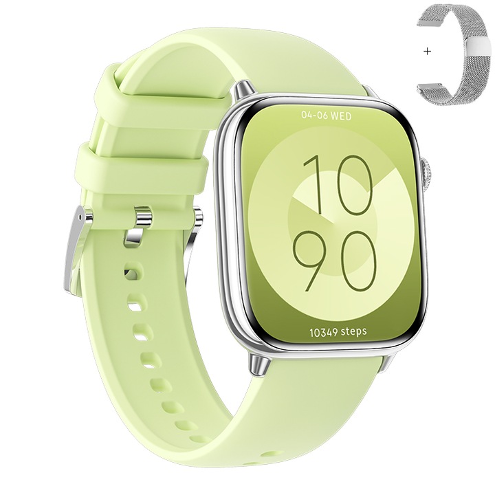 Matcso by CSM 4U PRODUCTS Okosóra, Amoled, 1,75 hüvelykes kijelző, 390x450 HD felbontás, IP68 vízálló, NFC, mágneses töltő, hívás/sms/közösségi média értesítések, fizikai aktivitás monitorozás, pulzusszám, vérnyomás, lépésszámláló, ezüst