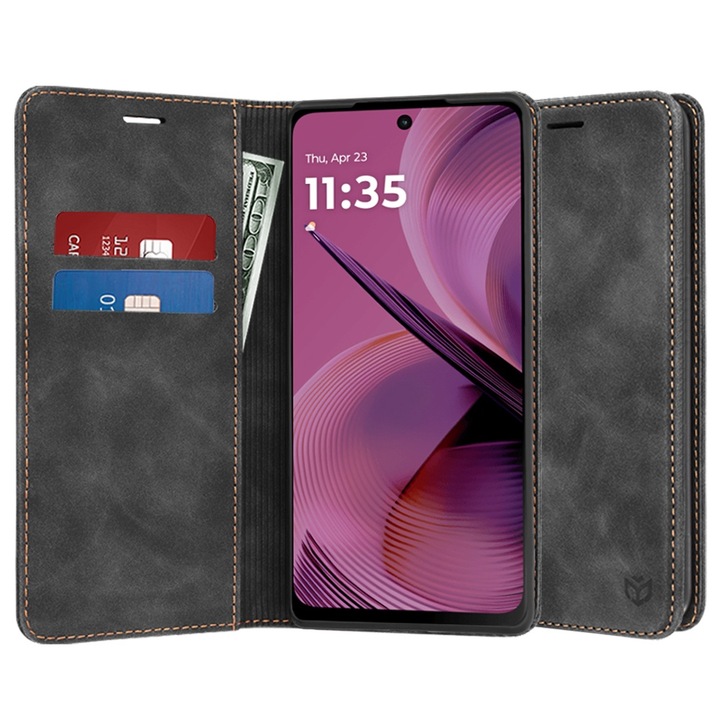 Motorola Moto G55 borítója - Techsuit Confy borító - fekete
