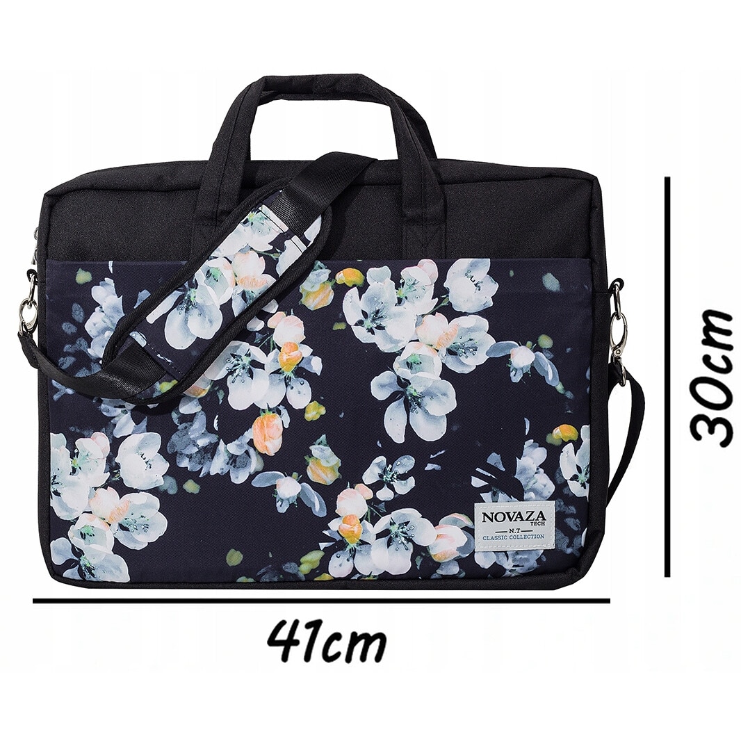 Husa Laptop, Novaza tech, Nylon, 17inch, Fermoar, Compartiment laptop, Absorbtie socuri, Curea de umar ajustabila, 32x43x4.5cm, Multicolor