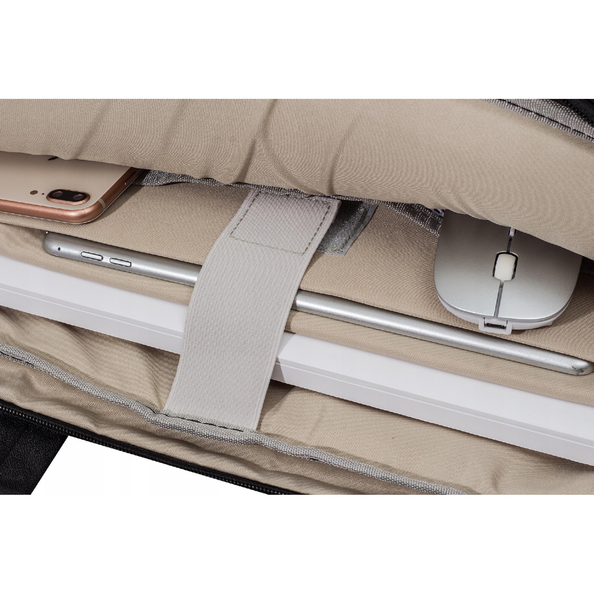 Husa Laptop, Novaza tech, Nylon, 17inch, Fermoar, Compartiment laptop, Absorbtie socuri, Curea de umar ajustabila, 32x43x4.5cm, Multicolor
