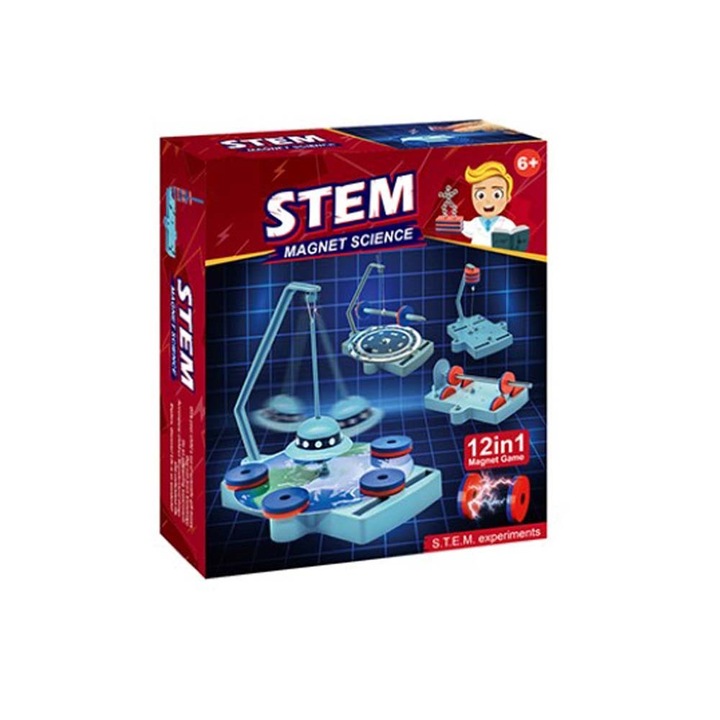 Jucarie educationala stiintifica, cu magnet tulpina, 12in1, 20 cm, pentru copii, Dalimag