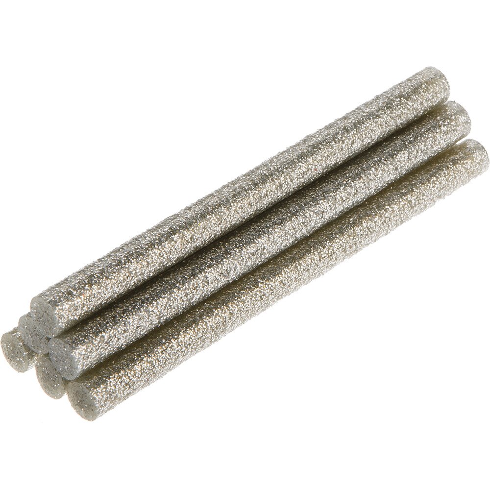 Batoane pentru pistol lipit 8mm, 6 buc/set, argintii, brocart,TOPEX