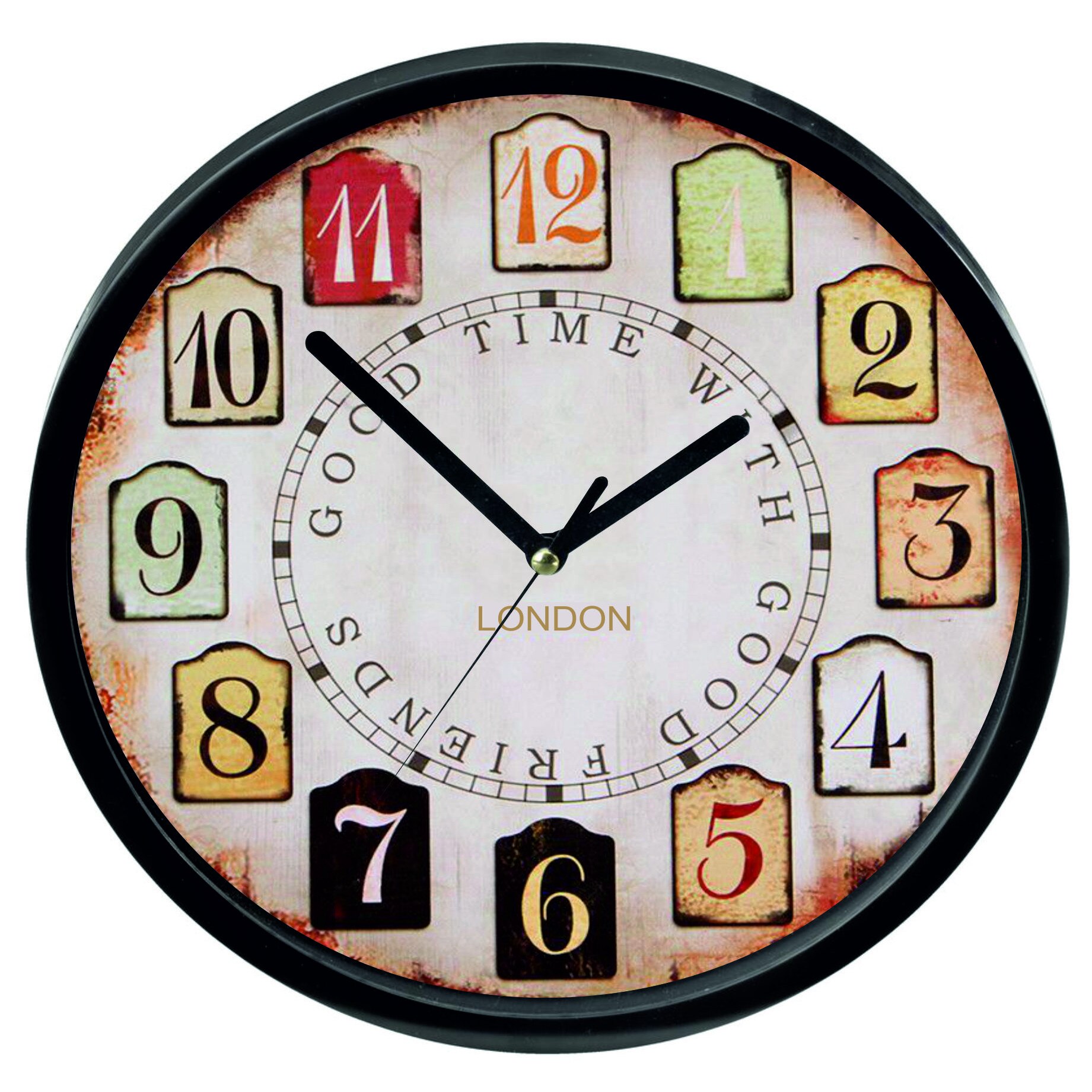 Ceas perete, plastic polipropilenic, diametrul 23 cm, 