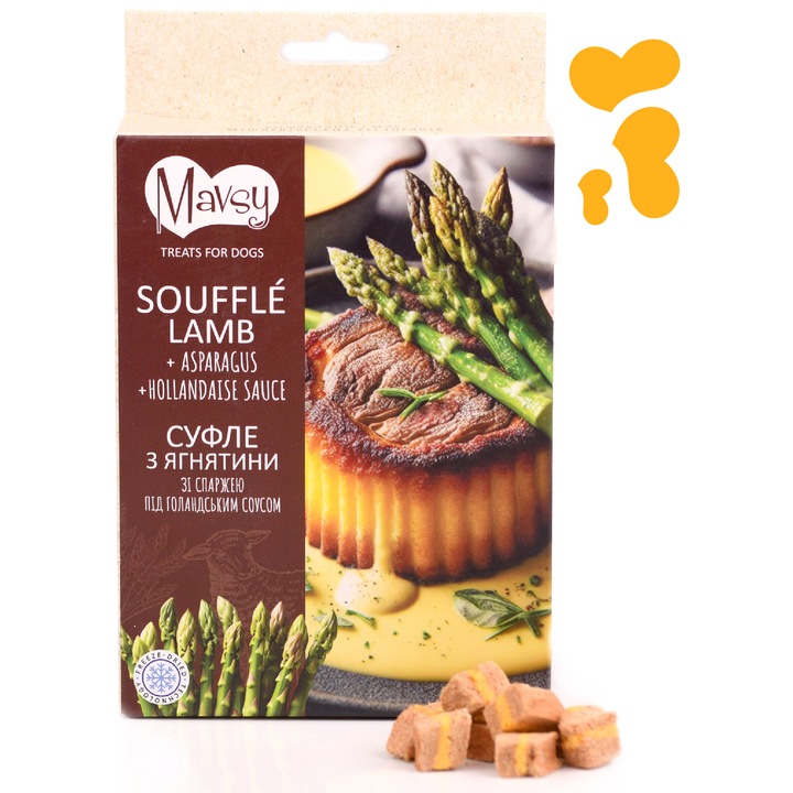 Recompense caini, MAVSY FREEZE DRIED Sufleu de Miel cu sparanghel in sos olandez 50g