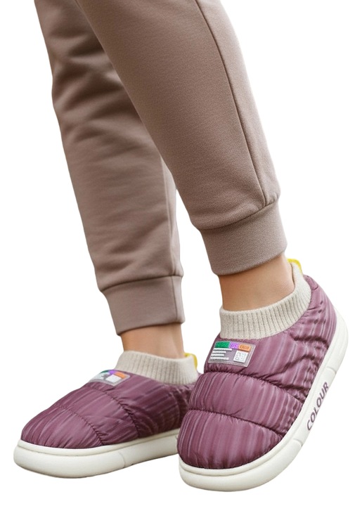 Pamut párnázott papucs 43079D-58lila 113210, Mályvaszín, 36-37