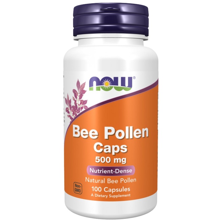 Хранителна добавка NOW Foods Bee Pollen 500 mg, 100 капсули