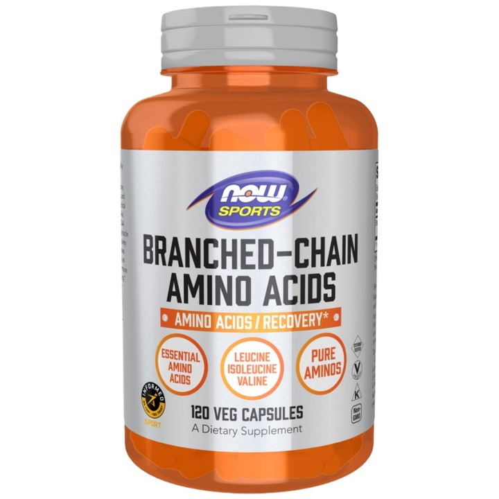 Хранителна добавка NOW Foods Branched Chain Amino Acids / BCAA, 120 капсули