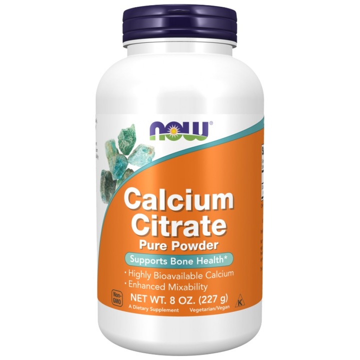 Хранителна добавка NOW Foods Calcium Citrate Powder, 227 грама