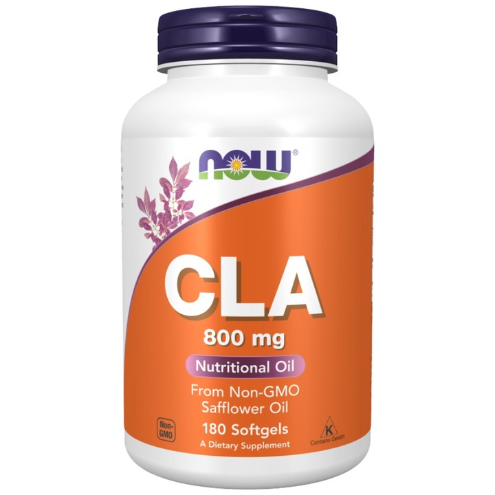 Étrend-kiegészítő NOW Foods CLA 800 mg, 180 gél kapszula