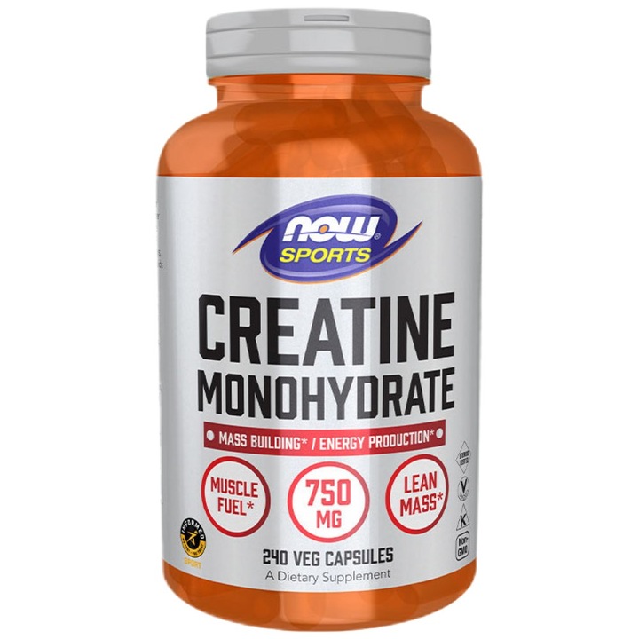 Supliment alimentar, Now Foods, Creatine Mono, 240 capsule