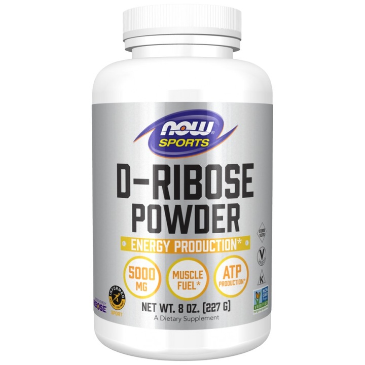 Хранителна добавка NOW Foods D-Ribose Powder, 227 грама
