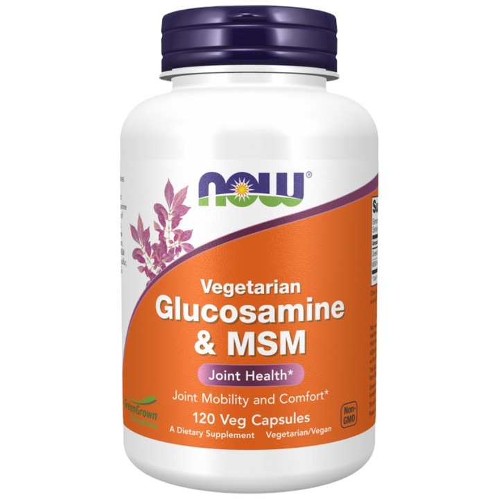 Хранителна добавка NOW Foods Glucosamine and MSM, 120 капсули