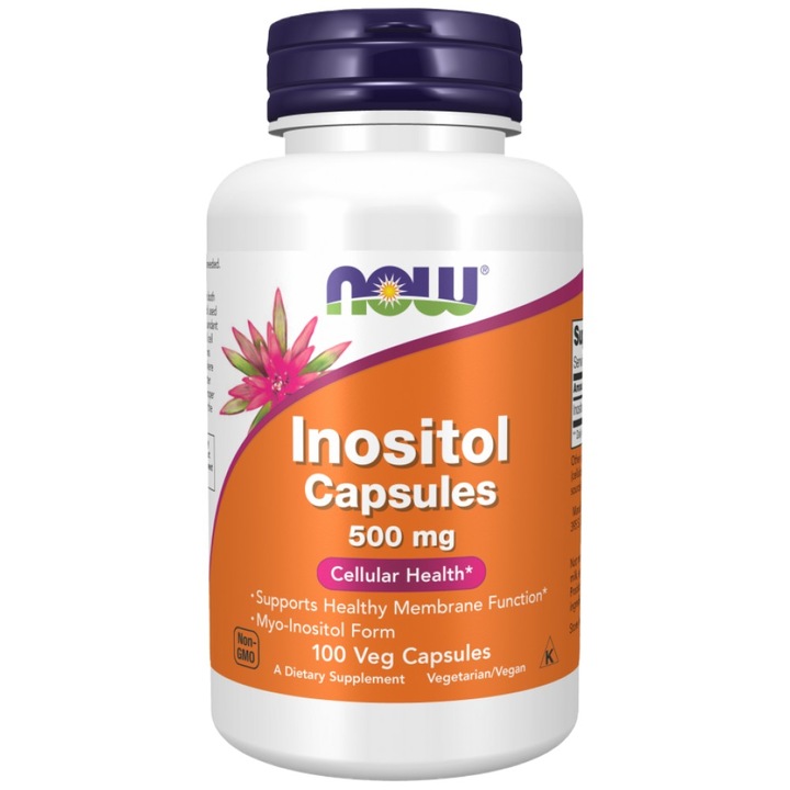 Хранителна добавка NOW Foods Inositol 500 mg, 100 капсули