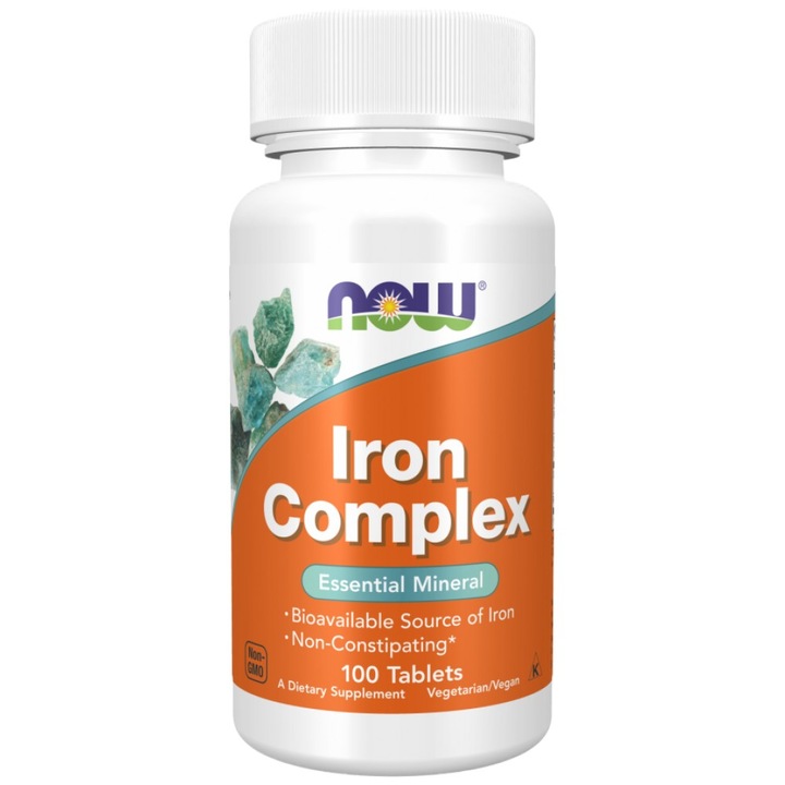 Хранителна добавка NOW Foods Iron Complex, 100 Таблетки